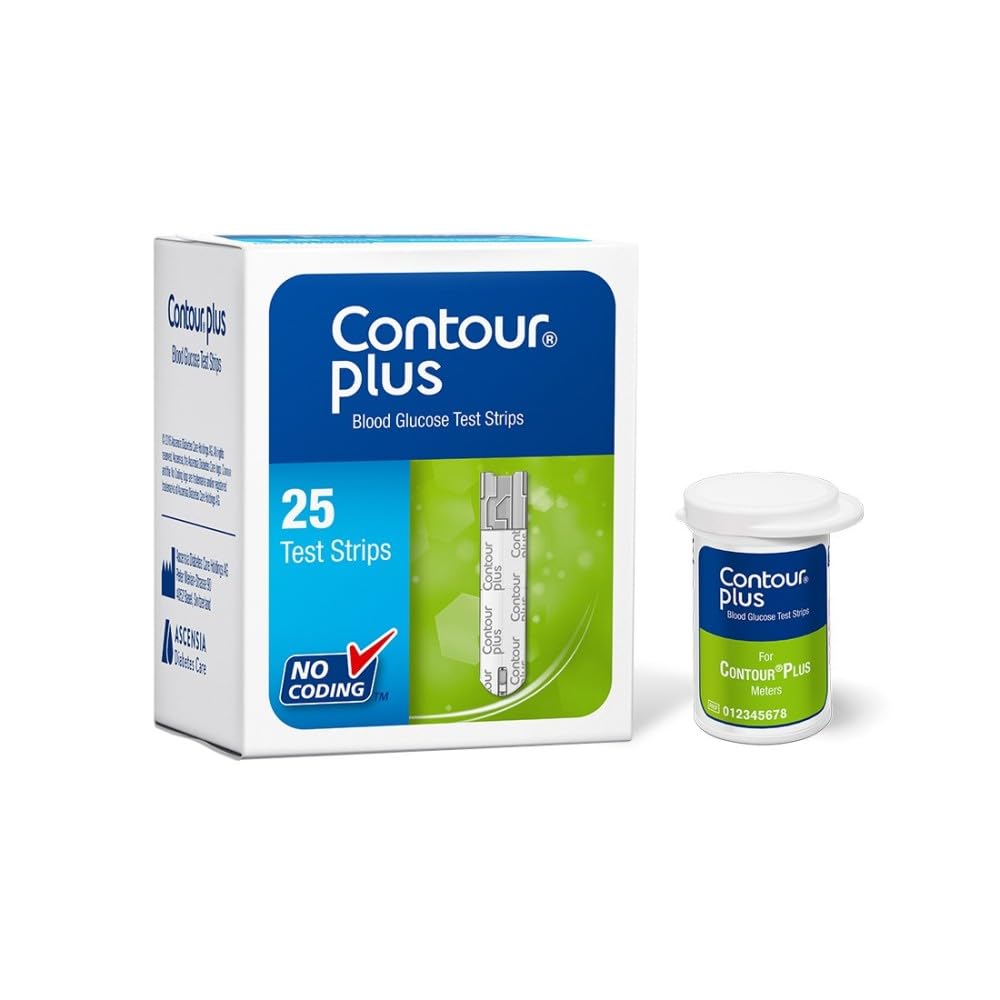 Contour Plus Blood Glucose Test Strip (25 Strips) Contour Plus Glucometer 25 Test Strips Pack