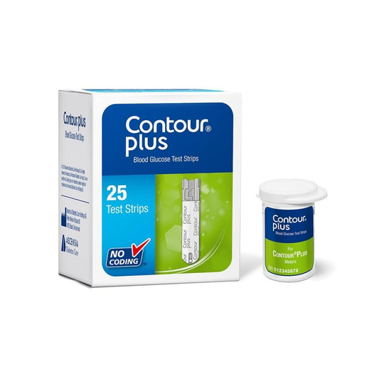 Contour Plus Blood Glucose Test Strip (25 Strips) Contour Plus Glucometer 25 Test Strips Pack