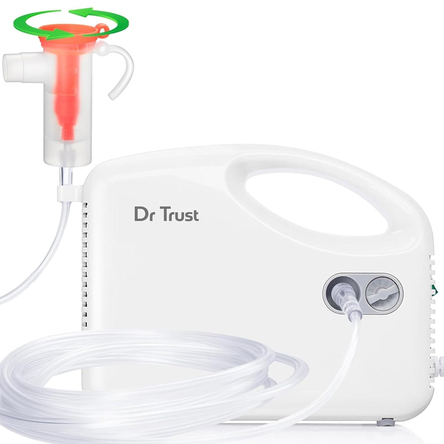 Dr Trust USA Compressor Nebulizer Machine Complete Kit for Adults and Kids with Mask (White)