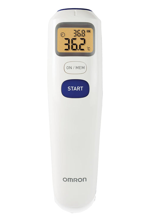 Omron MC 720 Non Contact Digital Infrared Forehead Thermometer With 1 Second Quick Measurement, 3 in 1 Measurement Mode, Auto On/off & Backlight, White