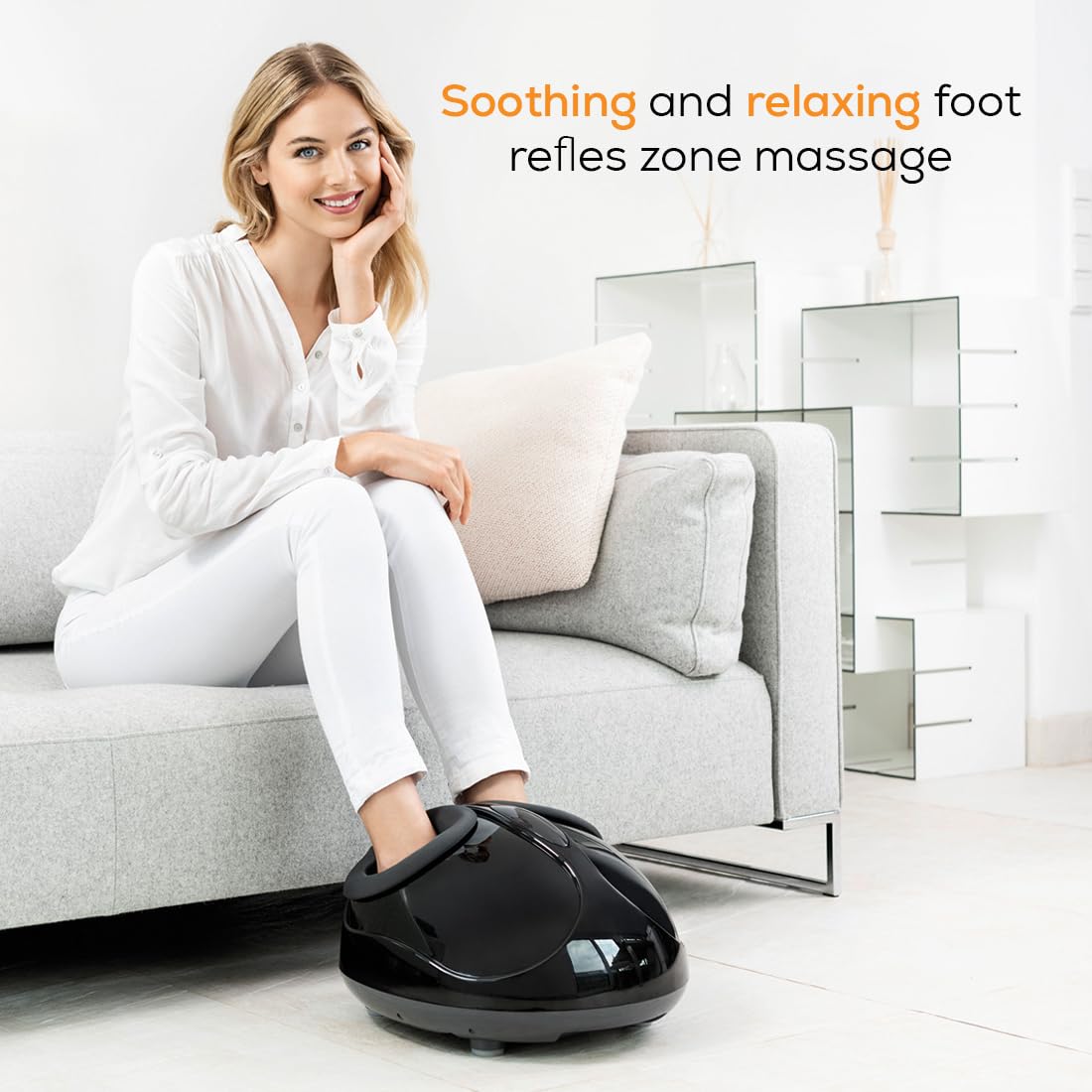 Beurer FM90 Shiatsu and Air Compression Foot Massager Dual Massage Function Optional Heat Function3 pre-Set Program