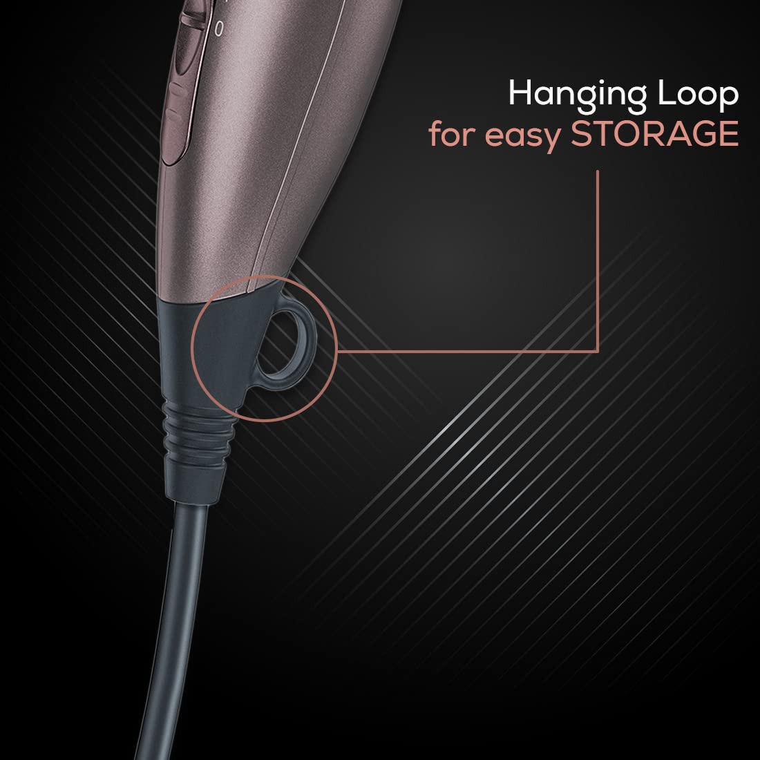 Beurer Professional Foldable, Travel Friendly, Compact 1300 Watts Hair Dryer With 2 Ultra Heat & Speed Settings, Automatic Overheating Protection, Metallic Color, Brown