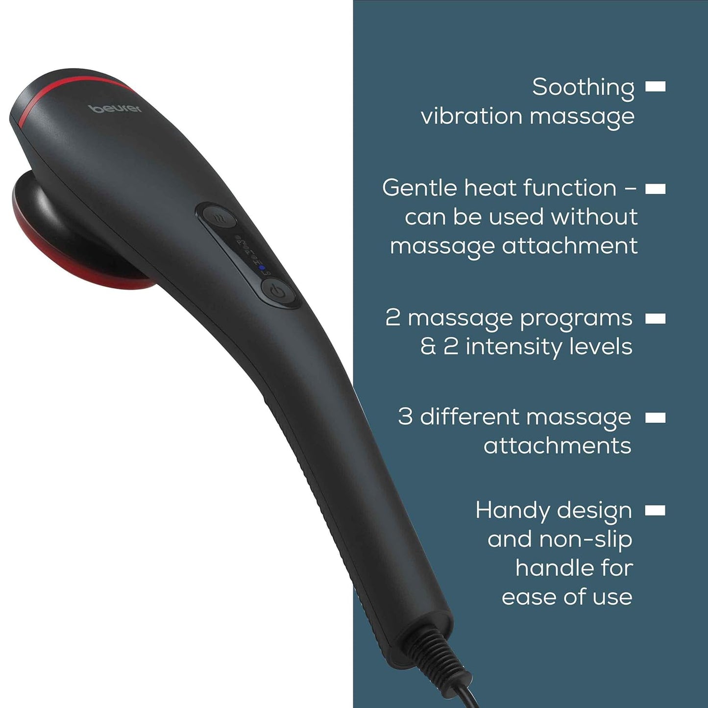 Beurer MG 24 Infrared Massager, White (648.11), Corded Electric for Pain Relief