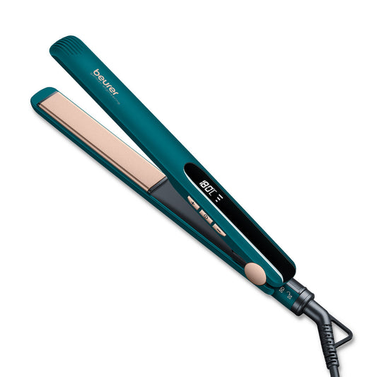 Beurer Hs 50 Ocean Premium Hair Straightener With Ceramic Keratin Coating, Led Display, Suitable For All Kind Of Hair (Green)