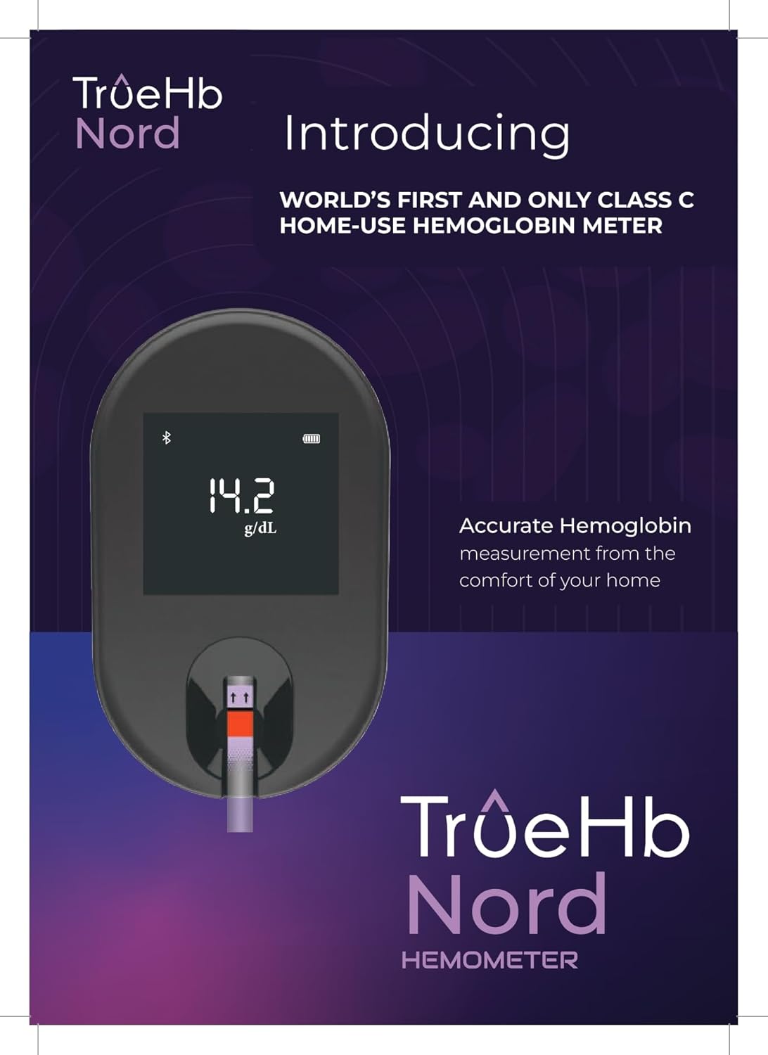 TrueHb Nord Hemoglobin Monitoring Kit – RFID Enabled Smart Hemoglobin Meter with Bluetooth
