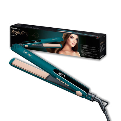 Beurer Hs 50 Ocean Premium Hair Straightener With Ceramic Keratin Coating, Led Display, Suitable For All Kind Of Hair (Green)