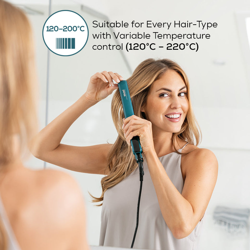 Beurer Hs 50 Ocean Premium Hair Straightener With Ceramic Keratin Coating, Led Display, Suitable For All Kind Of Hair (Green)