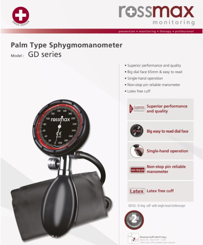 Rossmax GD101 Palm Type Aneroid Blood Pressure Monitor