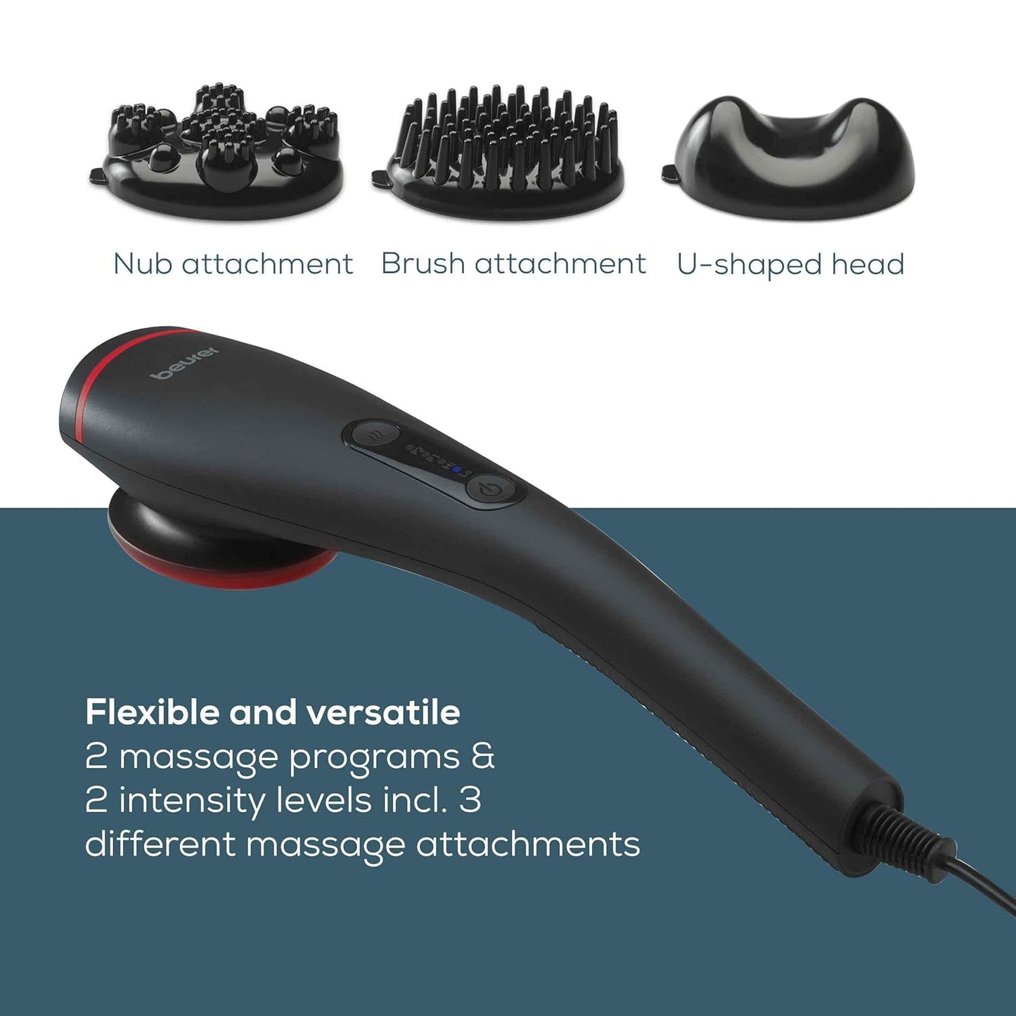 Beurer MG 24 Infrared Massager, White (648.11), Corded Electric for Pain Relief